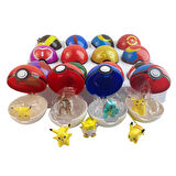 Pokemon Go Sürpriz Figürlü Açılır Kapanır Pokeball Poke Top 10'lu Pokemon Kartı Figür Oyuncak Seti