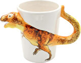 3D Animal Mug Serisi Özel Motifli El Boyaması Dinozor T-Rex Tasarımlı Kahve Fincanı Kupa Bardak Md:2