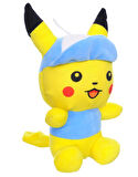 İthal Kumaş Şapkalı Pokemon Go Pikachu Figür Peluş Oyuncak Uyku & Oyun Arkadaşı Pikachu 25 cm.