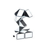 Rubiks Snake Şekilden Şekle Giren Stres Giderici Oyuncak Dikkat Beceri Gelişim Oyuncağı 24 Adım Siyh