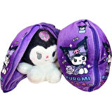 Sanrio Kuromi Peluş Oyuncak 35cm Fermuarlı Koza Sürpriz Dizayn İthal Kumaş Oyun & Uyku Arkadaşı