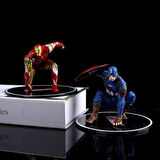 Marvel Yenilmezler Ironman Spiderman Hulk Captain America Özel Stantlı 4lü Oyuncak Figür Karakterler