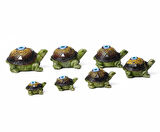 Feng Shui Nazar Boncuğu Motifli 7’li Caretta Caretta Heykel Biblo Dekoratif Ürün Konsol Vitrin Süsü