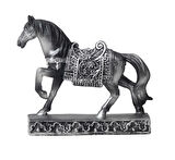Lüks Nakış İşlemeli At Heykeli Dekoratif Masaüstü Biblo 10 cm. Ev Ofis Yeni Yıl Hediyesi Vitrin Süsü