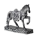 Lüks Nakış İşlemeli At Heykeli Dekoratif Masaüstü Biblo 10 cm. Ev Ofis Yeni Yıl Hediyesi Vitrin Süsü