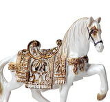 Lüks Nakış İşlemeli At Heykeli Dekoratif Masaüstü Biblo 12 cm. Ev Ofis Yeni Yıl Hediyesi Vitrin Süsü