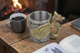 3D Mitolojik Dragon Ejderha Tasarımlı Kupa Paslanmaz Çelik İç Hazneli Kulplu Dekoratif Bardak 400 ml