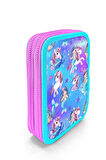 Coral High Kids Mor Pembe Unicorn Deniz Kızı Desenli Çift Katlı Kalem Çanta 11138