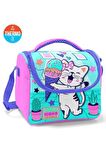 Coral High Kids Turkuaz Pembe Dondurmalı Kedi Desenli Thermo Beslenme Çantası 11751