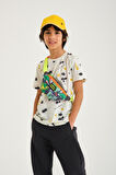 Coral High Kids Gri Yeşil Dinozor Desenli Bel Çantası 12630