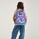 Coral High Kids SU Yeşili Mor Desenli Üç Bölmeli Okul Sırt Çantası 14413