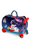 Coral High Kids Kırmızı Lacivert Astronot Desenli Otur-Çek Çocuk Valizi 16364