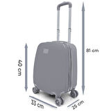 Coral High Kids Koyu Gri Siyah Dinozor Desenli Çocuk Valizi 16757