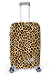 Coral High Kahverengi Leopar Desenli PC 3'lü Valiz Seti 16840