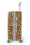 Coral High Kahverengi Leopar Desenli PC Büyük Boy Valiz (70cm) 16843