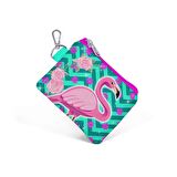 Coral High Kids Su Yeşili Pembe Flamingo Desenli Bozuk Para Çantası 21757