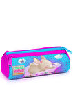 Coral High Kids Mavi Pembe Tavşan Desenli Üç Bölmeli Kalem Çantası 22036