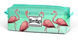 Coral High Tek Gözlü Yeşil Flamingo Desenli Kalem Çantası - Kız
