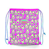 Coral High Kids Açık Pembe Su Yeşili Avokado Desenli İpli Büzgülü Sırt Çantası 22465