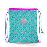 Coral High Kids Su Yeşili Pembe Flamingo Desenli İpli Büzgülü Sırt Çantası 22468