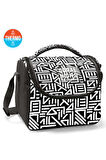 Coral High Kids Siyah Beyaz Geometrik Desenli Thermo Beslenme Çantası 22782