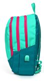 Coral High Sport Yeşil-Pembe Okul ve Günlük Sırt Çantası - USB ve AUX Çıkışlı