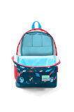 Coral High Kids Lacivert Uzay Desenli USB Şarjlı Kulaklık Çıkışlı Okul Sırt Çantası 23290