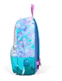Coral High Mavi Yeşil Unicorn Desenli Sırt Çantası - Okul ve Günlük - USB+AUX Soketli