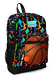 Coral High Kids Siyah Basketbol Desenli Dört Bölmeli Okul Sırt Çantası 23471