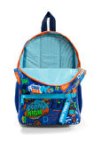 Minik Yuva Sırt Çantası Saks Grafiti Desenli İki Bölmeli 23567