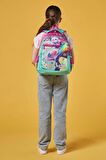 Coral High Kids Pembe Su Yeşili Flamingo Desenli Üç Bölmeli Okul Sırt Çantası 23647