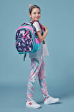 Coral High Kids Lacivert Pembe Kedili Paten Desenli Üç Bölmeli Okul Sırt Çantası 23658