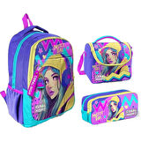 Coral High 23661 İlkokul Sırt Çantası + Beslenme Çantası + Kalem Kutusu 3'lü Set