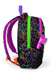 Coral High Kids Çok Renkli Kalp Desenli Üç Bölmeli Okul Sırt Çantası 23670
