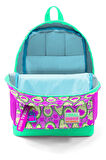 Coral High Kids Açık Pembe Su Yeşili Avokado Desenli Dört Bölmeli Okul Sırt Çantası 23709