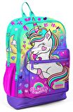 Coral High Mor Yeşil Pembe Unicorn İlkokul ve Günlük Sırt Çantası - Kız Çocuk - USB Soketli