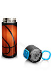 Coral High Kids Siyah Basketbol Desenli Pipetli ve Direkt İçim Çelik Termos 500 ml 31795