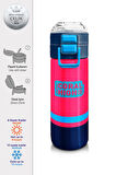Coral High Kids Neon Mercan Lacivert Pipetli ve Direkt İçim Çelik Termos 500 ml 31823