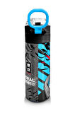 Coral High Kids Siyah Mavi Anime Desenli Pipetli ve Direkt İçim Çelik Termos 500 ml 31840