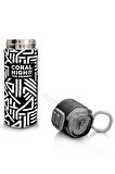 Coral High Kids Siyah Beyaz Geometrik Desenli Pipetli ve Direkt İçim Çelik Termos 500 ml 31882