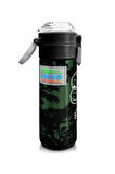 Coral High Kids Koyu Yeşil Siyah Dinozor Desenli Pipetli ve Direkt İçim Çelik Termos 500 ml 31934