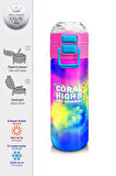 Coral High Kids Renkli Batik Desenli Pipetli ve Direkt İçim Çelik Termos 500 ml 31958