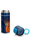 Coral High Kids Turuncu Lacivert Basketbol Desenli Pipetli ve Direkt İçim Çelik Termos 500 ml 31967