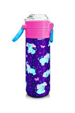 Coral High Kids Mor Pembe Fil Desenli Pipetli ve Direkt İçim Çelik Termos 500 ml 31970