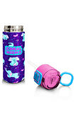 Coral High Kids Mor Pembe Fil Desenli Pipetli ve Direkt İçim Çelik Termos 500 ml 31970