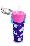 Coral High Kids Mor Pembe Fil Desenli Pipetli ve Direkt İçim Çelik Termos 500 ml 31970