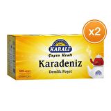 Karali Organik Demlik Poşet Siyah Çay 2 gr 2x100'lü 