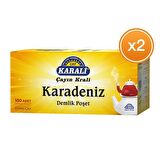 Karali Organik Demlik Poşet Siyah Çay 2 gr 2x100'lü 