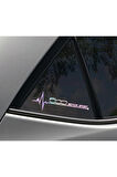 Fiat 500 Yan Cam Sticker Oto Kapı  20 Cm X 7 Cm Holo-Chroma