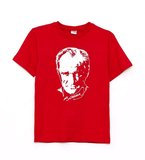 Atatürk Baskılı Kısa Kollu Bisiklet Yaka Çocuk Tişört 5-6 Yaş - 3 adet